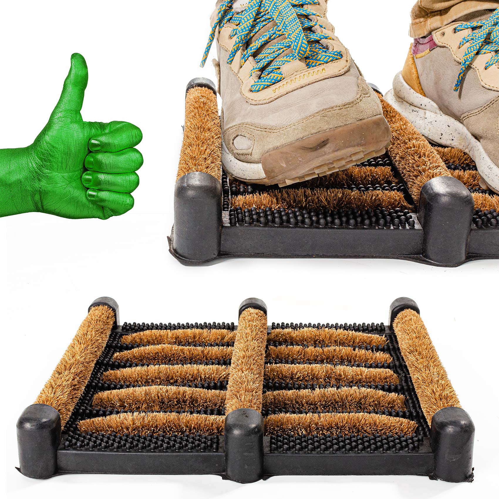 VSCRAP-030-035_30 Kokosmatte Gummi Kokos Fußmatte Fußabstreifer Fußabtreter Eco-Natur Beige 30x35cm