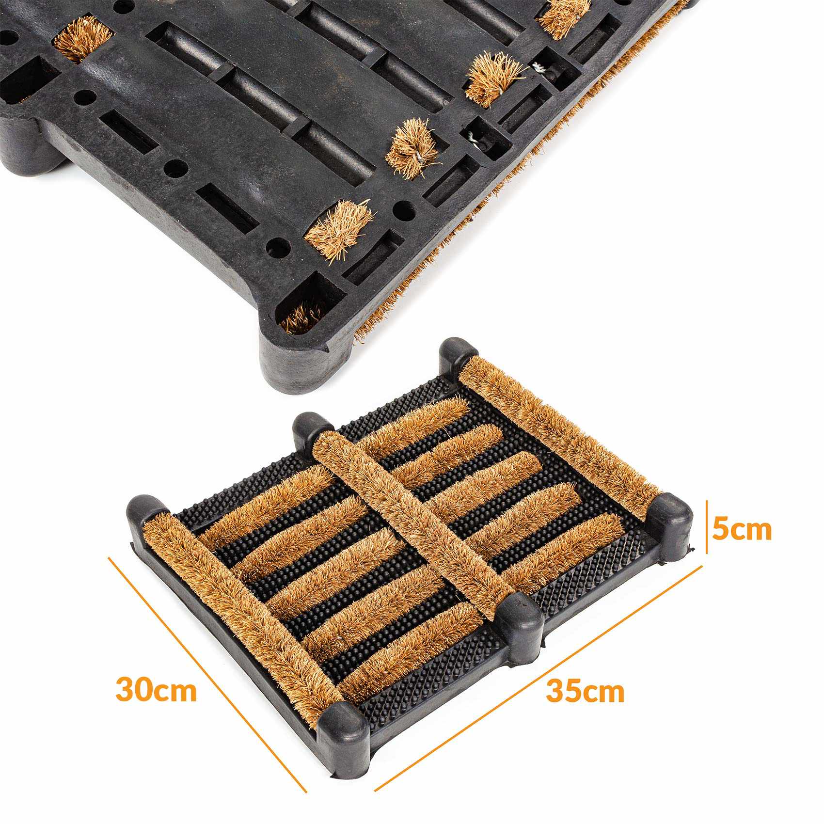 VSCRAP-030-035_40 Kokosmatte Gummi Kokos Fußmatte Fußabstreifer Fußabtreter Eco-Natur Beige 30x35cm