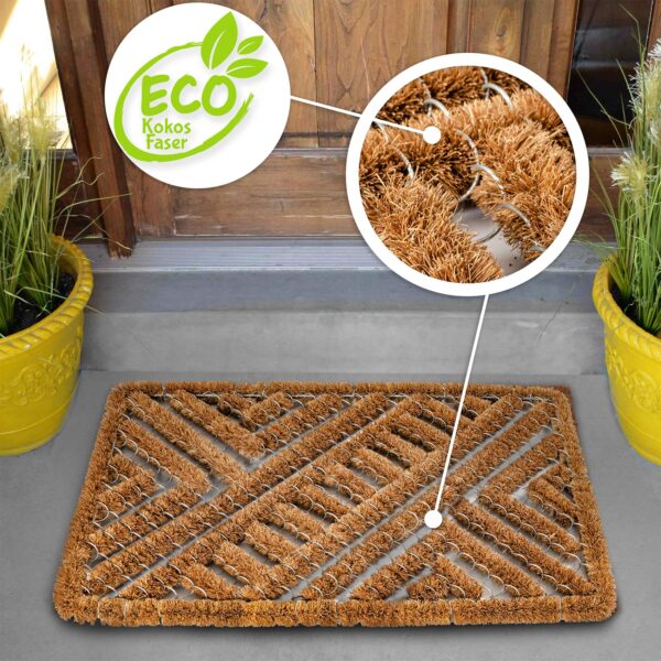 Kokosmatte Drahtgittermatte Fußmatte Kokos Eco-Natur Schmutzfangmatte Beige 40x60cm