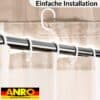 Duschvorhang Badewanne Textil Polyester Bad Vorhang waschbar mit Ringen Beige 3 Größen