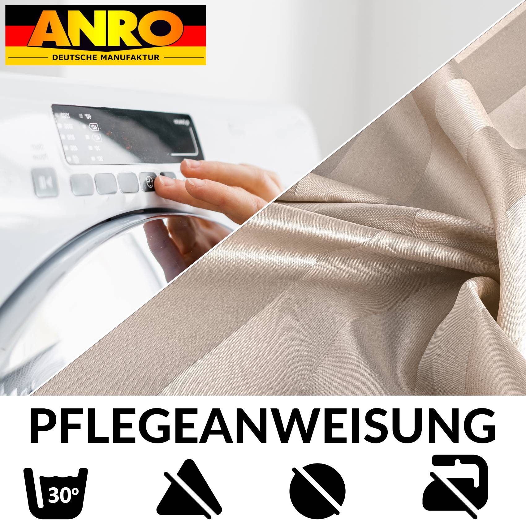 Duschvorhang Badewanne Textil Polyester Bad Vorhang waschbar mit Ringen Beige 3 Größen