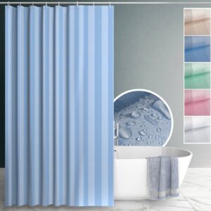 Duschvorhang Badewanne Textil Polyester Bad Vorhang waschbar mit Ringen Hellblau 3 Größen