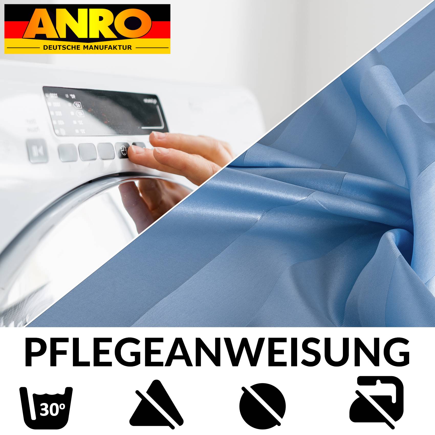 Duschvorhang Badewanne Textil Polyester Bad Vorhang waschbar mit Ringen Hellblau 3 Größen