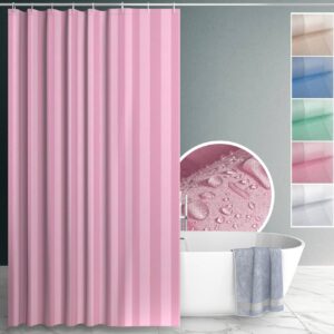 Duschvorhang Badewanne Textil Polyester Bad Vorhang waschbar mit Ringen Rosa 3 Größen