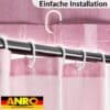 Duschvorhang Badewanne Textil Polyester Bad Vorhang waschbar mit Ringen Rosa 3 Größen
