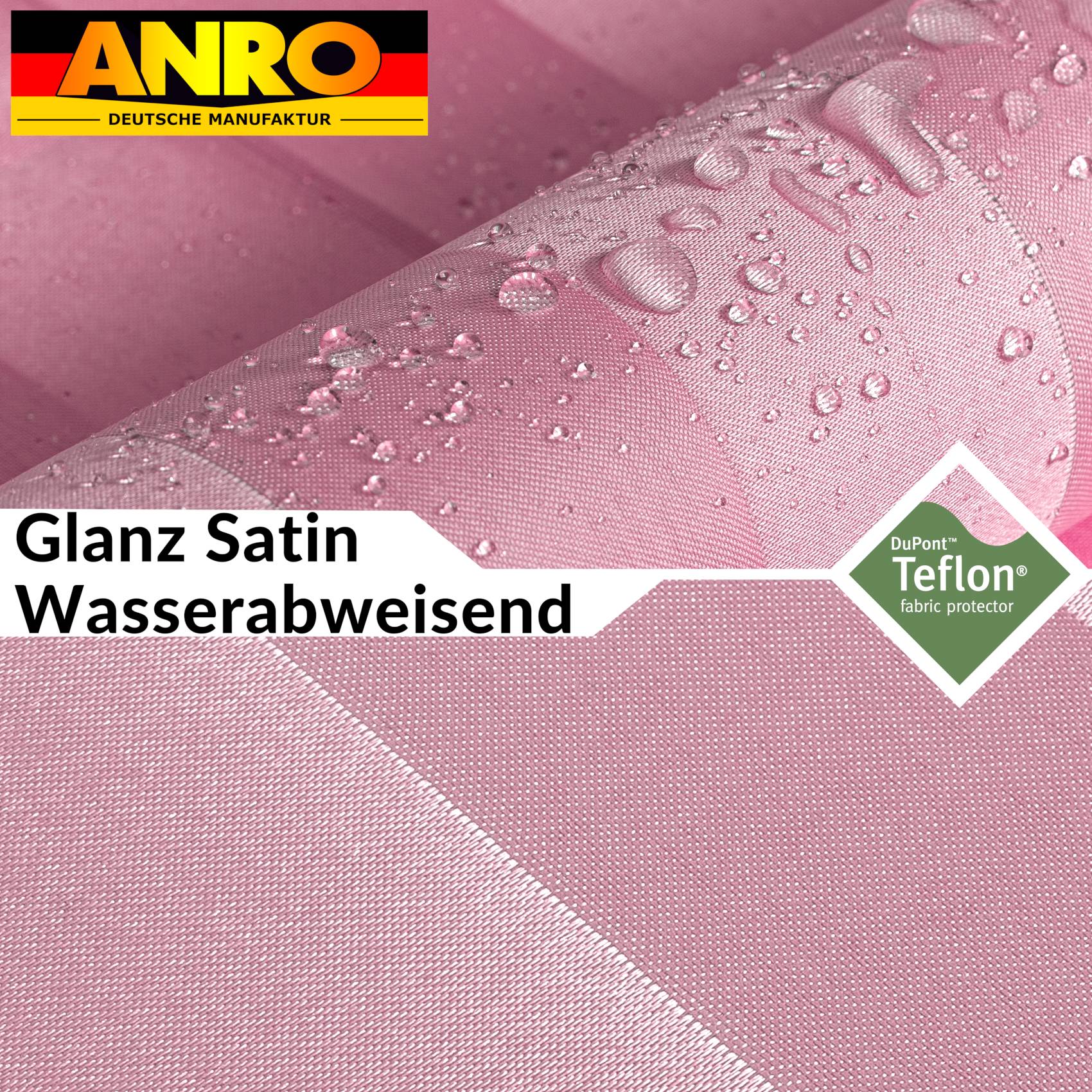 DUSCH-ROSA-120_50 Duschvorhang Badewanne Textil Polyester Bad Vorhang waschbar mit Ringen Rosa 3 Größen