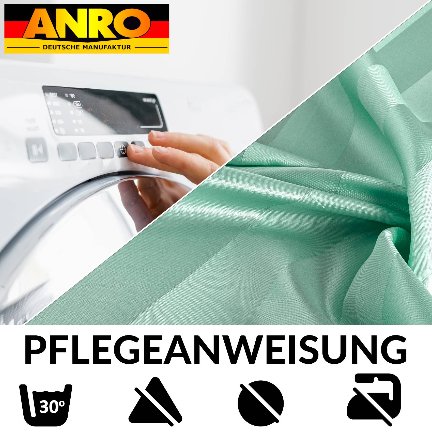 Duschvorhang Badewanne Textil Polyester Bad Vorhang waschbar mit Ringen Grün 3 Größen