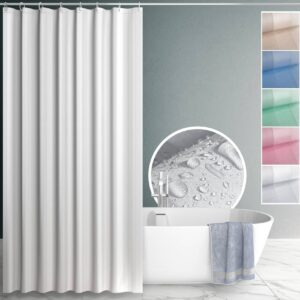 Duschvorhang Badewanne Textil Polyester Bad Vorhang waschbar mit Ringen Weiß 3 Größen