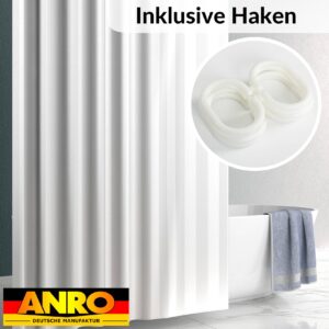 Duschvorhang Badewanne Textil Polyester Bad Vorhang waschbar mit Ringen Weiß 3 Größen