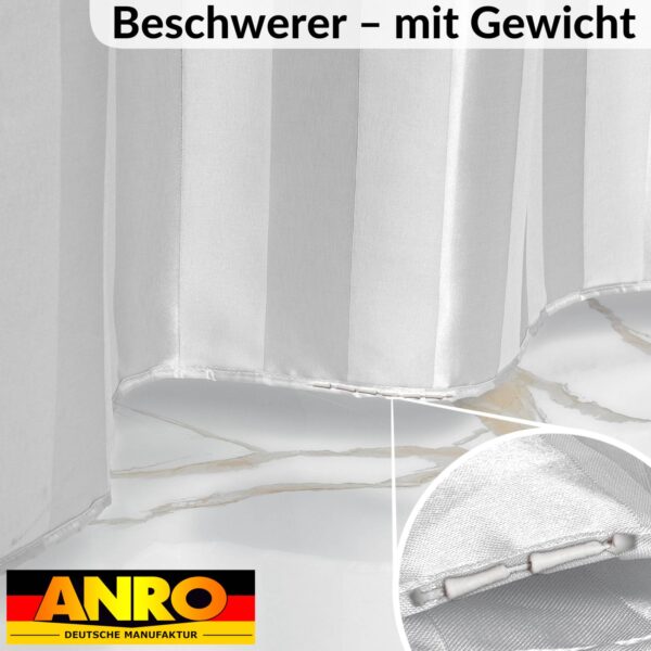 Duschvorhang Badewanne Textil Polyester Bad Vorhang waschbar mit Ringen Weiß 3 Größen