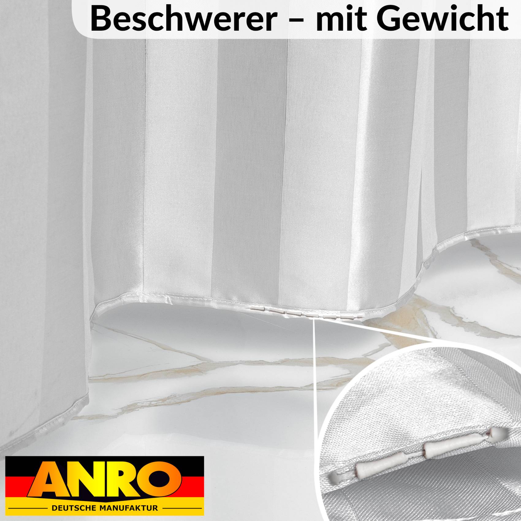 DUSCH-WEIS-120_40-jpg Duschvorhang Badewanne Textil Polyester Bad Vorhang waschbar mit Ringen Weiß 3 Größen