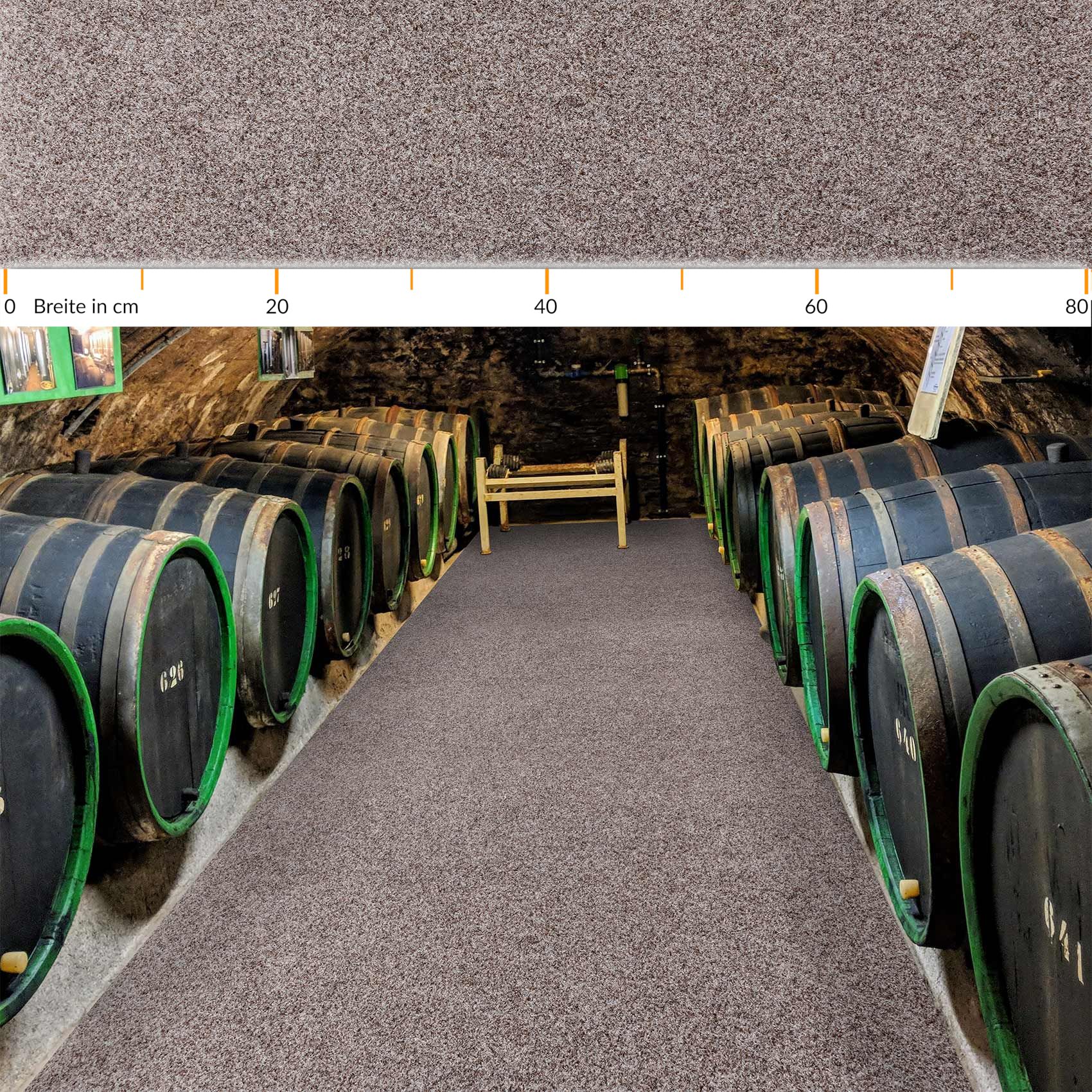 POETBEIG_20 Flur Läufer Teppich Läufer Sauberlaufmatten Eingangsbereich Meterware POET Breite 80cm Beige