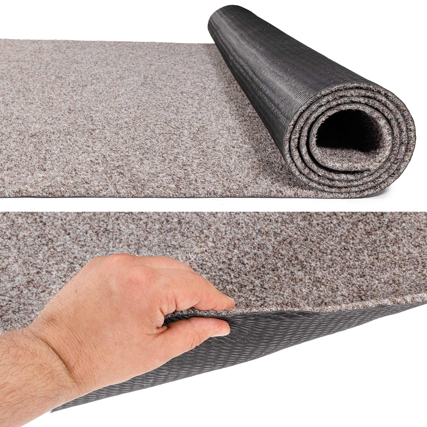 POEBEI_30 Flur Läufer Teppich Läufer Sauberlaufmatten Eingangsbereich Meterware POET Breite 80cm Beige