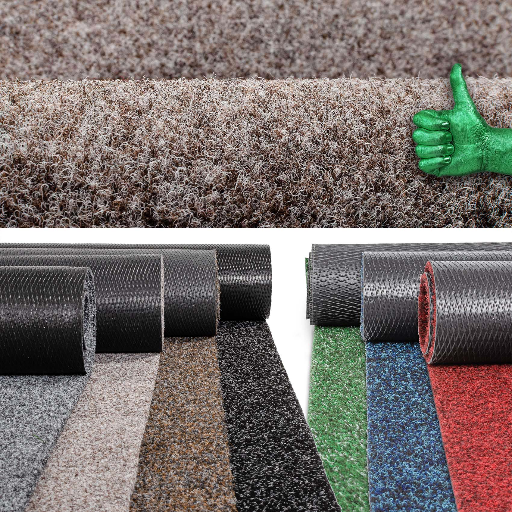 POETBEIG_40 Flur Läufer Teppich Läufer Sauberlaufmatten Eingangsbereich Meterware POET Breite 80cm Beige