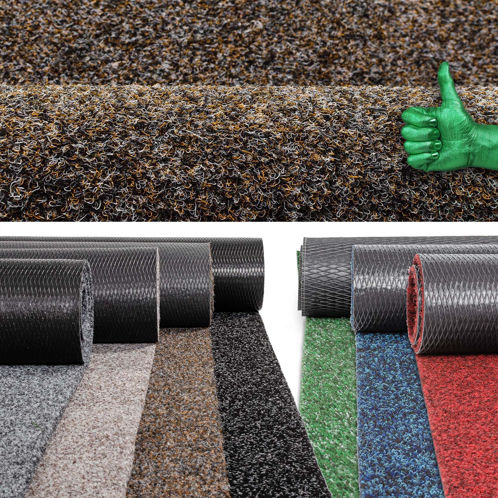 POETBRAU_40 Flur Läufer Teppich Läufer Sauberlaufmatten Eingangsbereich Meterware POET Breite 80cm Braun