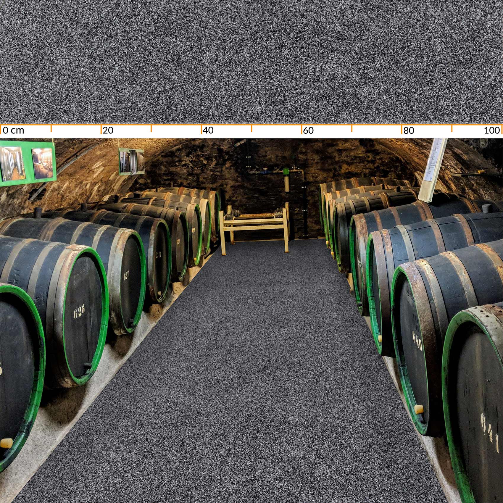 POETGRAU_20 Flur Läufer Teppich Läufer Sauberlaufmatten Eingangsbereich Meterware POET Breite 80cm Grau