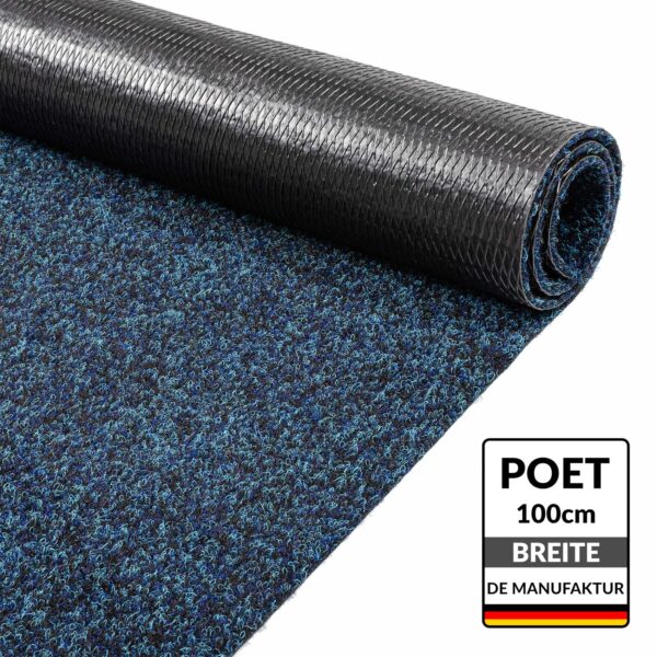 Teppichläufer Schmutzfangläufer Schmutzfangmatte Läufer Flur Eingang POET Breite 100cm Blau