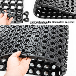 Ringmattenverbinder Schwarz Verbinder für Ringgummimatten