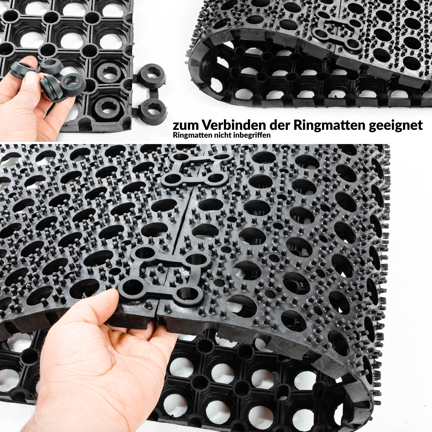 VVERBIND_20 Ringmattenverbinder Schwarz Verbinder für Ringgummimatten