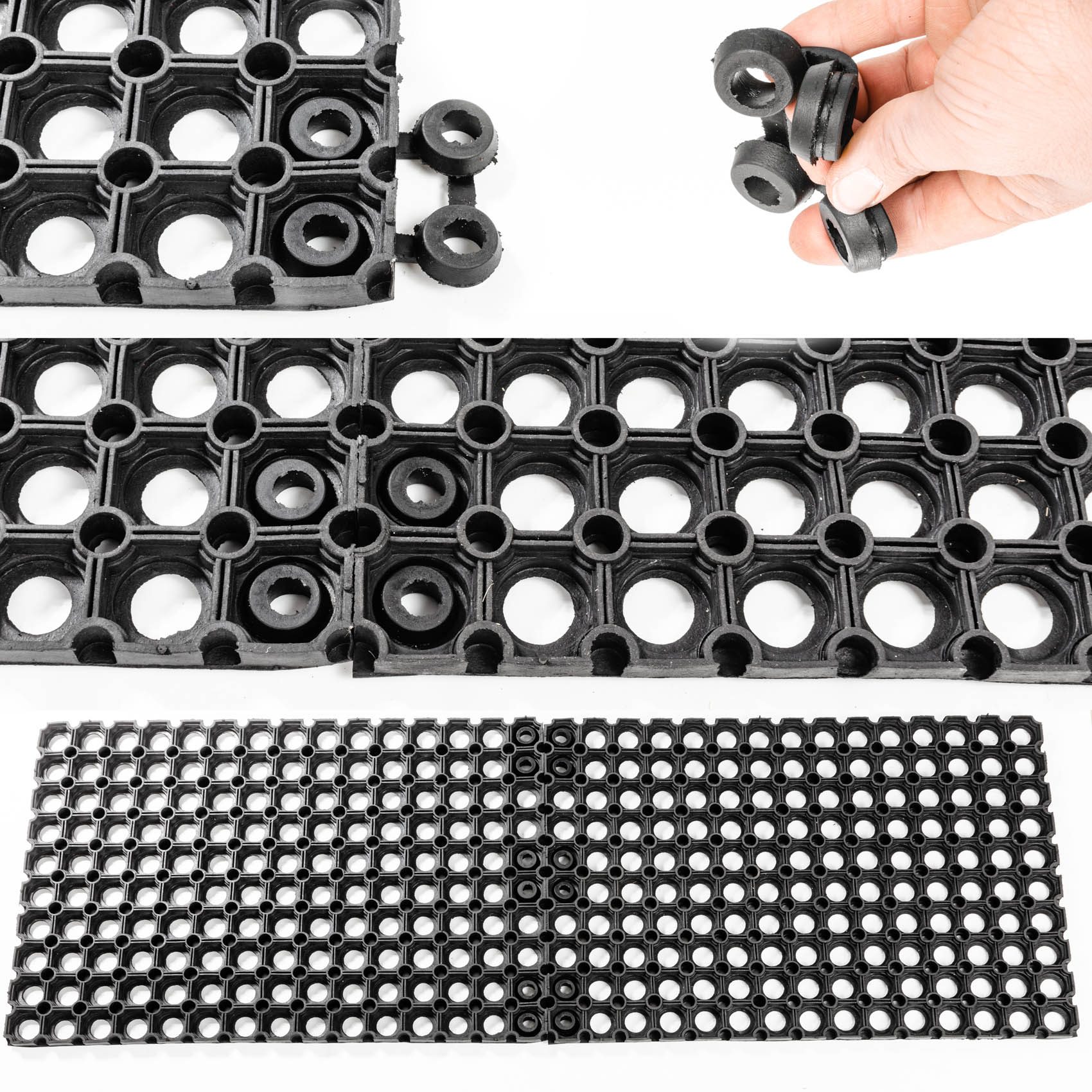 VVERBIND_30 Ringmattenverbinder Schwarz Verbinder für Ringgummimatten