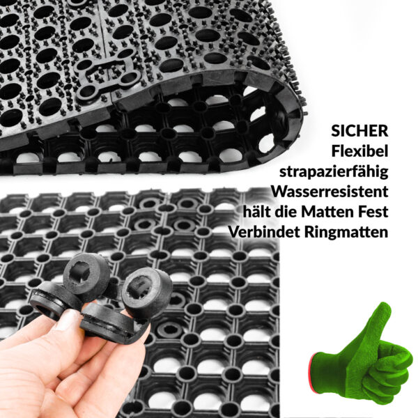 Ringmattenverbinder Schwarz Verbinder für Ringgummimatten