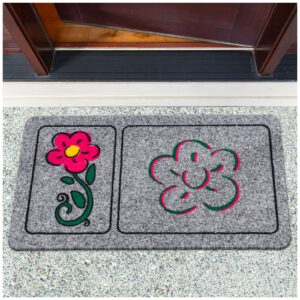 Schmutzfangmatte Fußmatte Sauberlaufmatte Eingangsmatte Motiv Blume 40x70cm