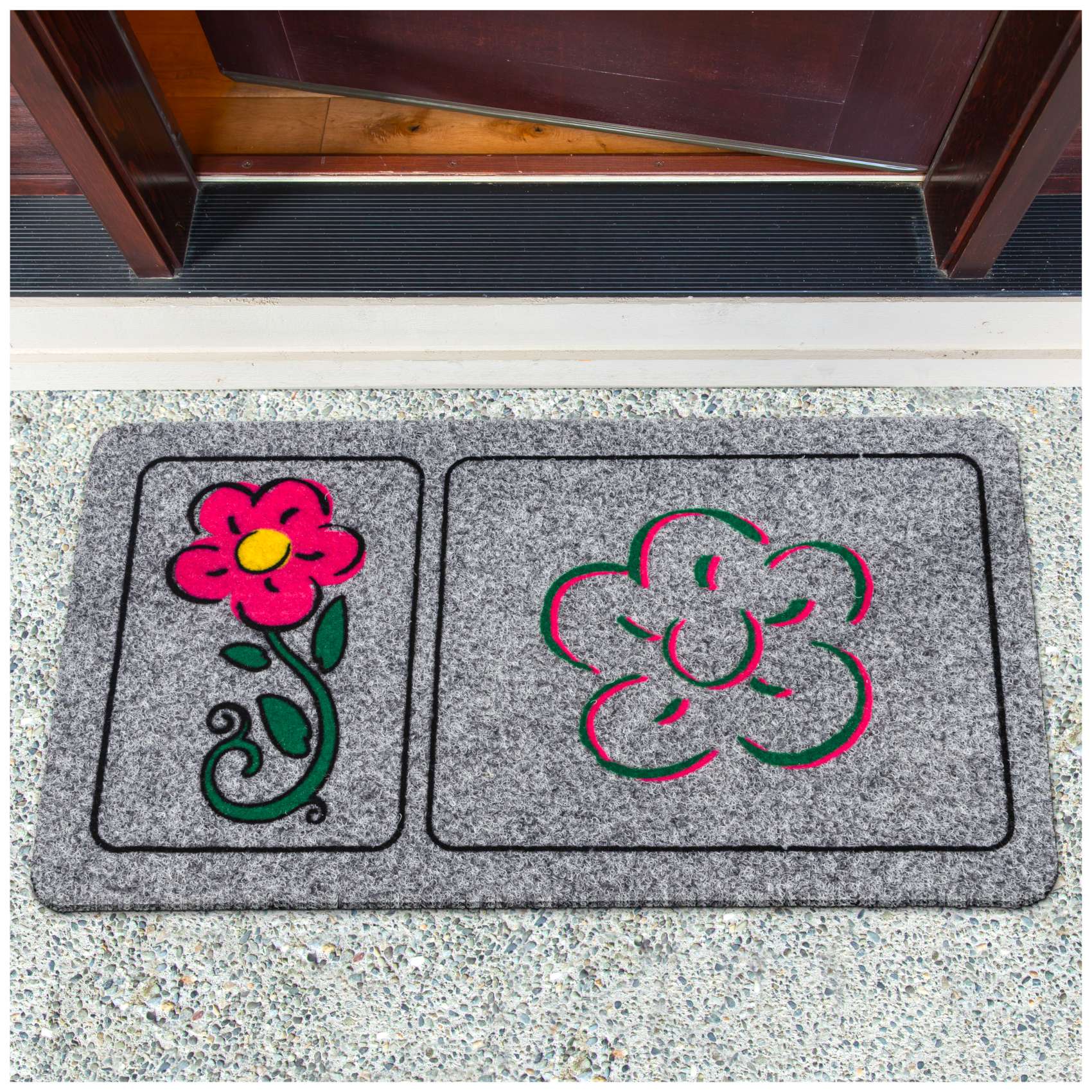 EF22133_10 Schmutzfangmatte Fußmatte Sauberlaufmatte Eingangsmatte Motiv Blume 40x70cm