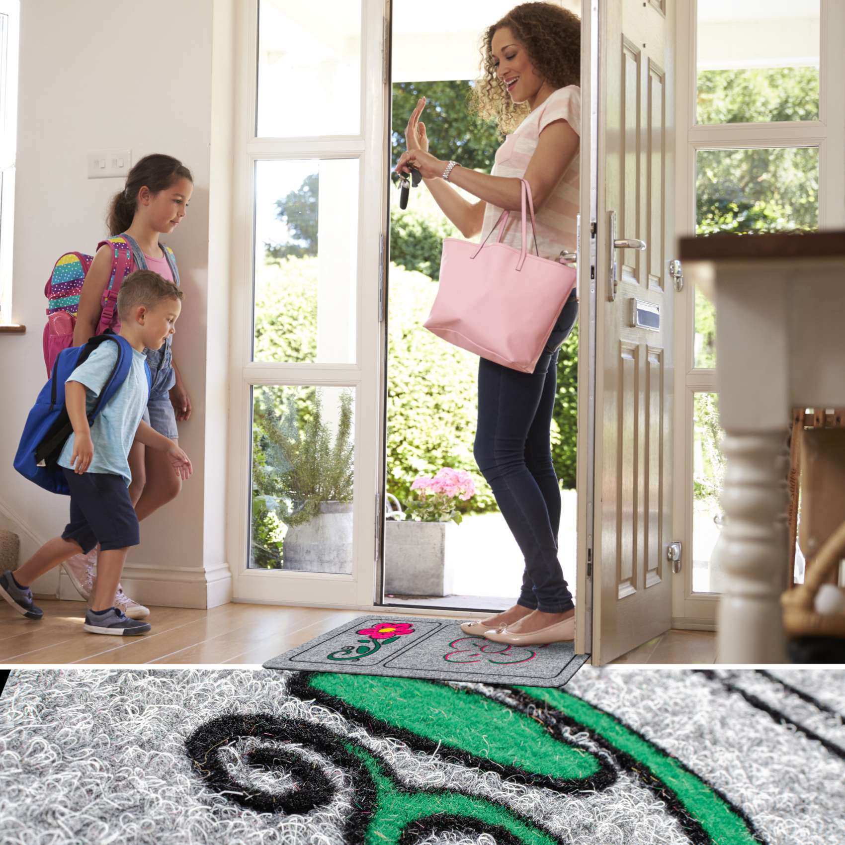 EF22133_20 Schmutzfangmatte Fußmatte Sauberlaufmatte Eingangsmatte Motiv Blume 40x70cm