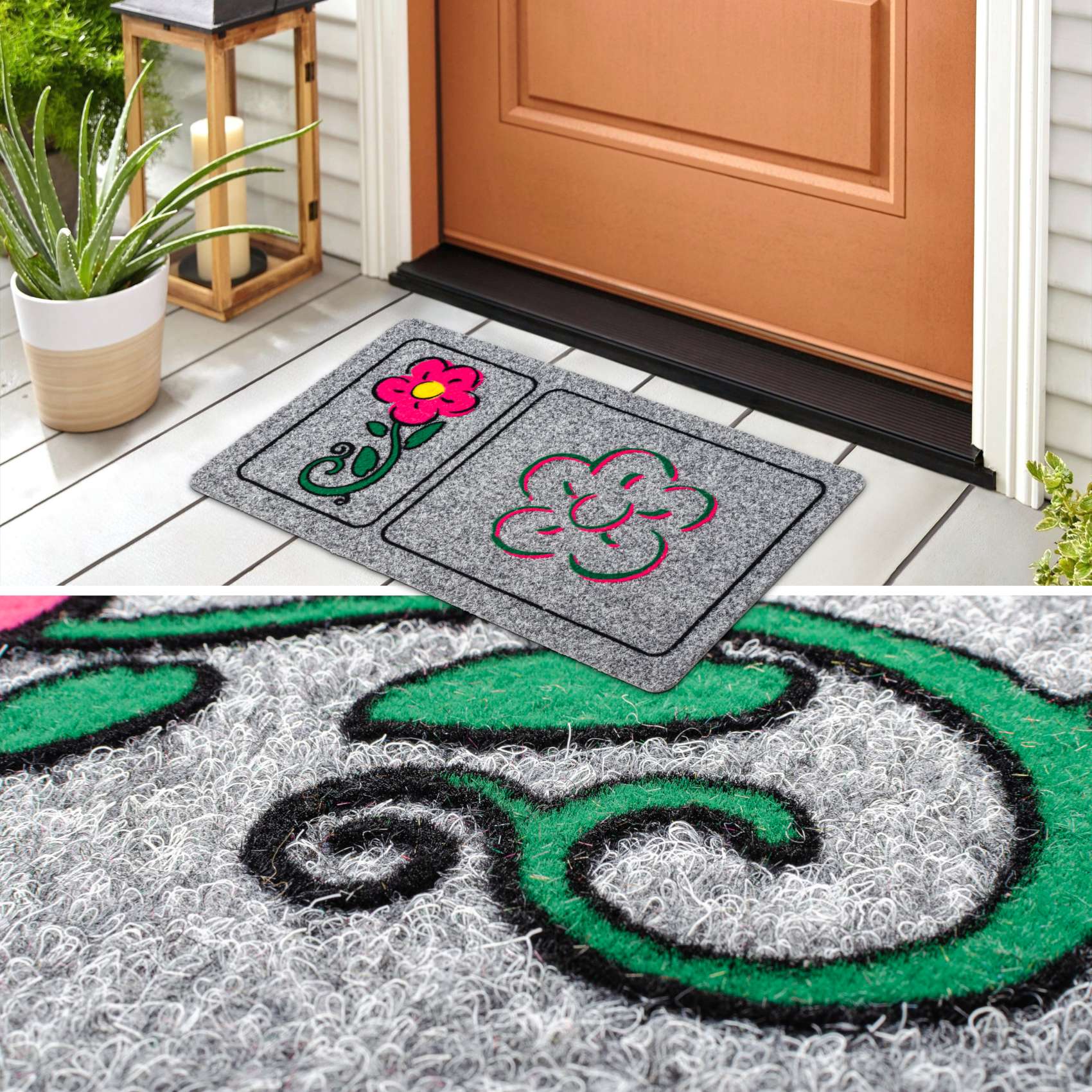 EF22133_50 Schmutzfangmatte Fußmatte Sauberlaufmatte Eingangsmatte Motiv Blume 40x70cm