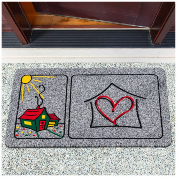 Fußmatte Schmutzfangmatte Sauberlaufmatte Eingangsmatte Motiv Home Herz 40x70cm