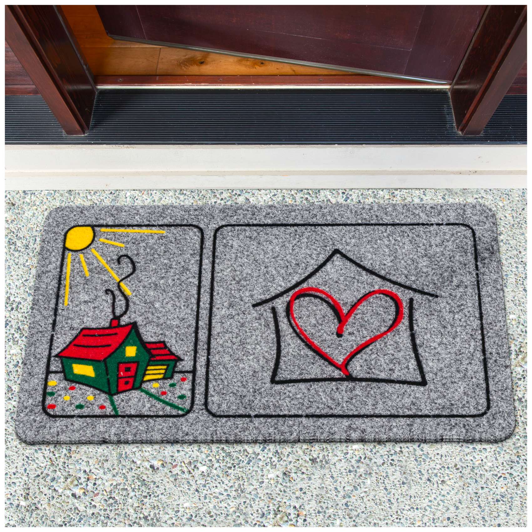 EF22132_10 Fußmatte Schmutzfangmatte Sauberlaufmatte Eingangsmatte Motiv Home Herz 40x70cm