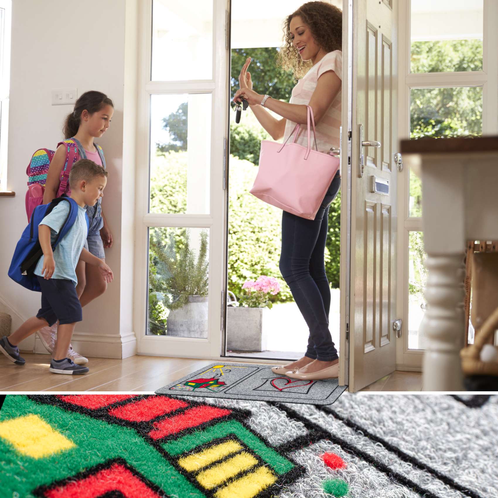 EF22132_20 Fußmatte Schmutzfangmatte Sauberlaufmatte Eingangsmatte Motiv Home Herz 40x70cm