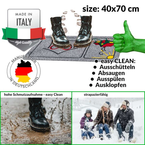 Fußmatte Schmutzfangmatte Sauberlaufmatte Eingangsmatte Motiv Home Herz 40x70cm