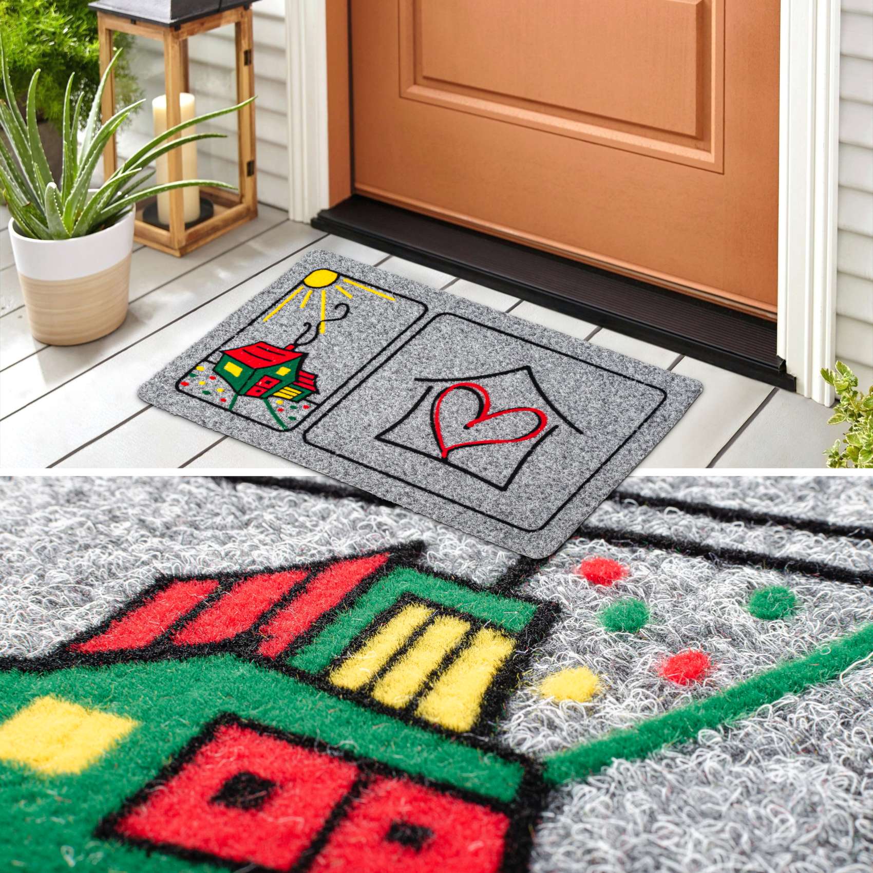 EF22132_50 Fußmatte Schmutzfangmatte Sauberlaufmatte Eingangsmatte Motiv Home Herz 40x70cm