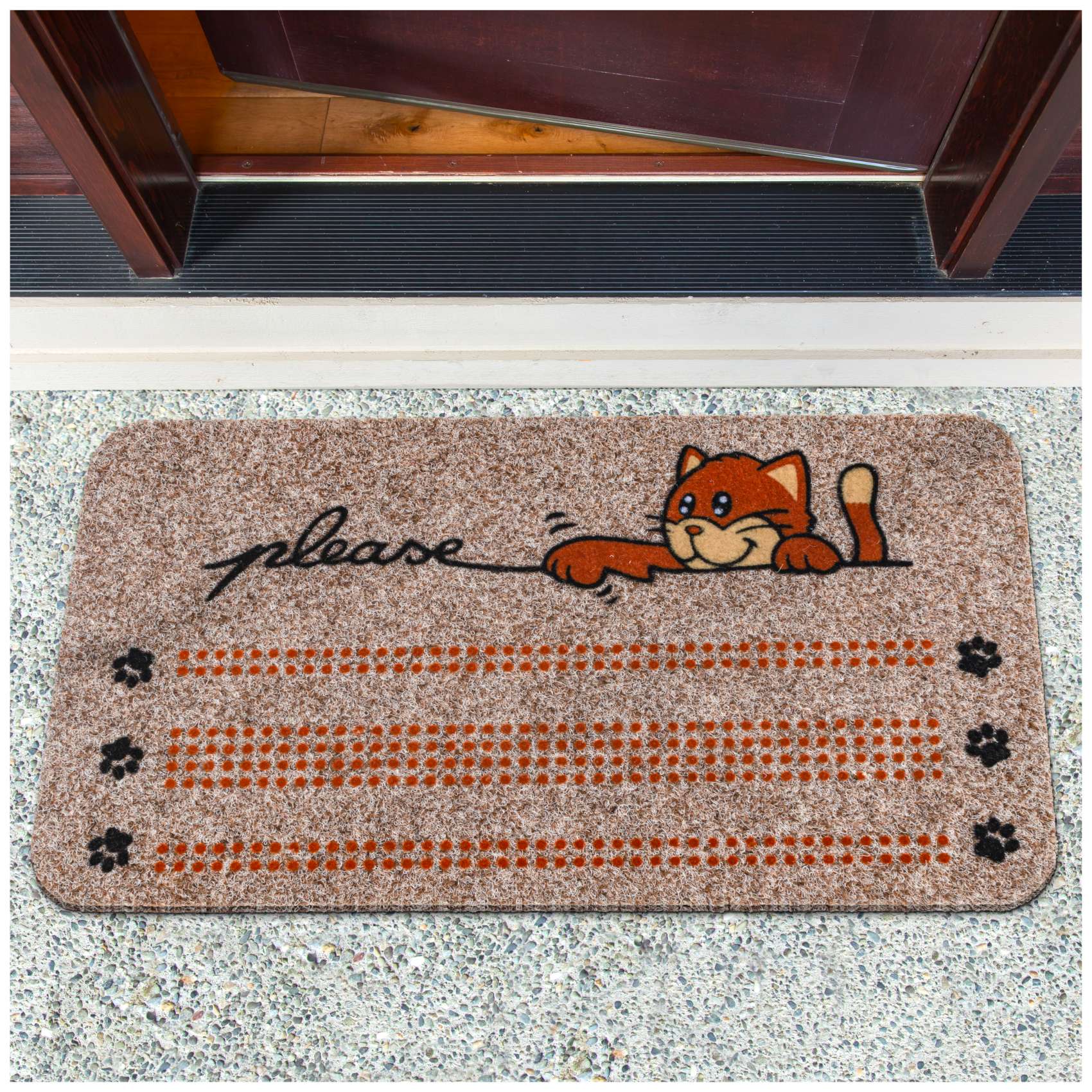 EF21223_10 Fußmatte Schmutzfangmatte Sauberlaufmatte Eingangsmatte Motiv Katze 40x70cm