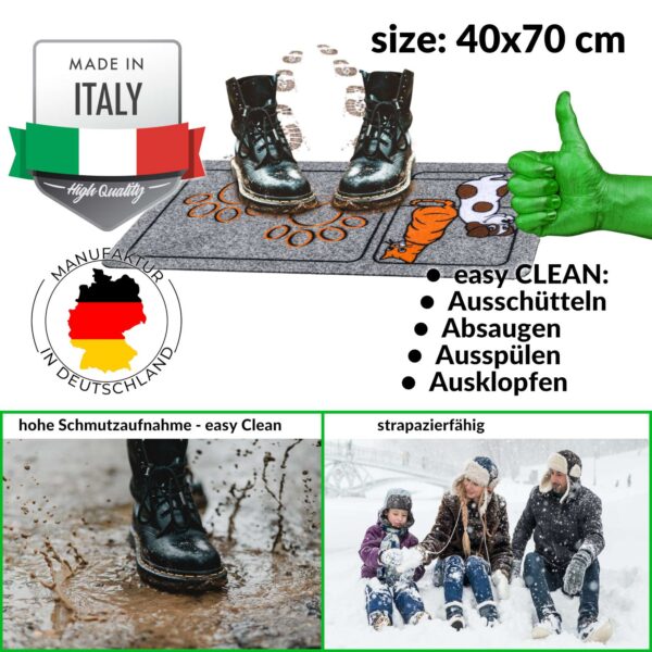 Schmutzfangmatte Fußmatte Sauberlaufmatte Eingangsmatte Motiv Pfoten 40x70cm