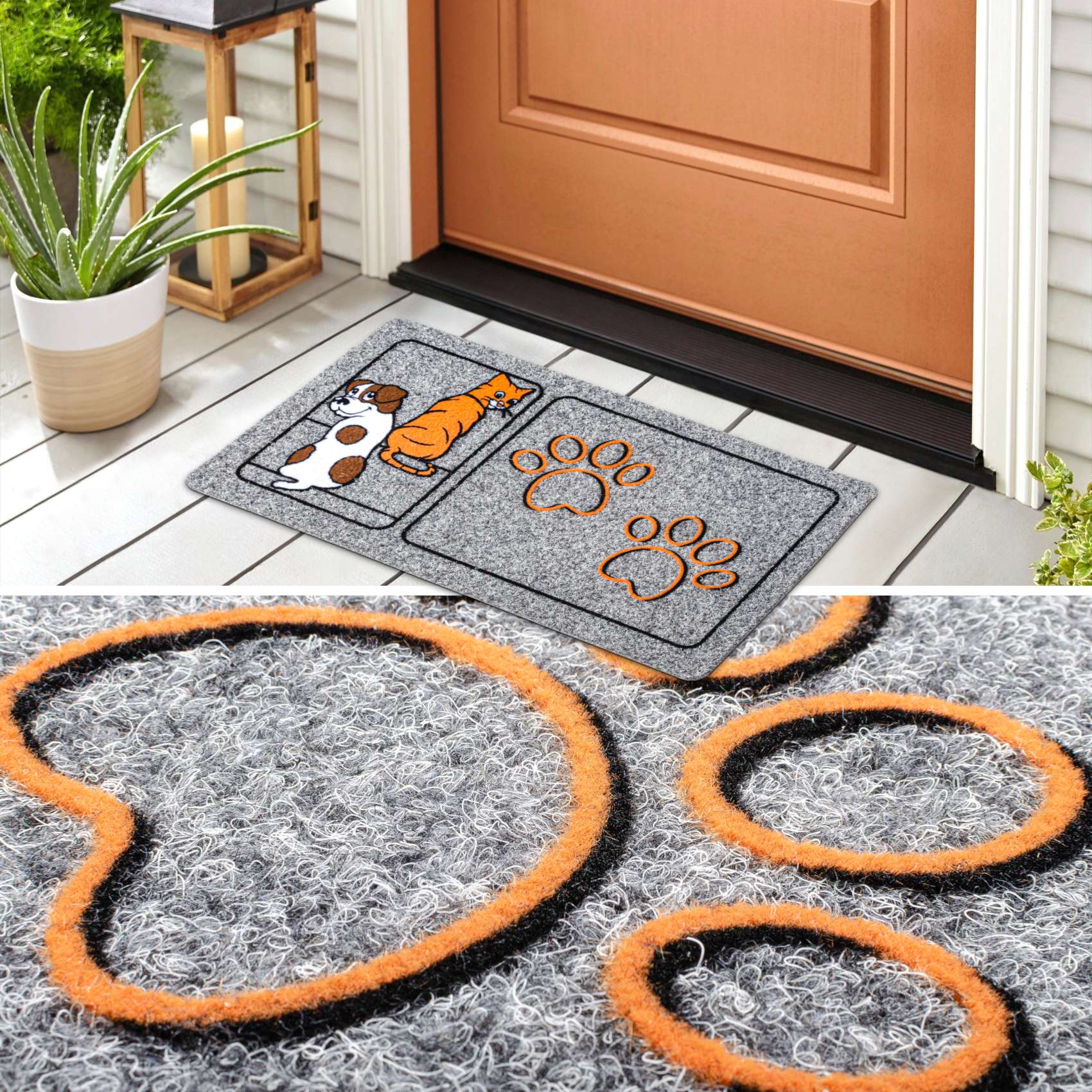 EF22134_50 Schmutzfangmatte Fußmatte Sauberlaufmatte Eingangsmatte Motiv Pfoten 40x70cm