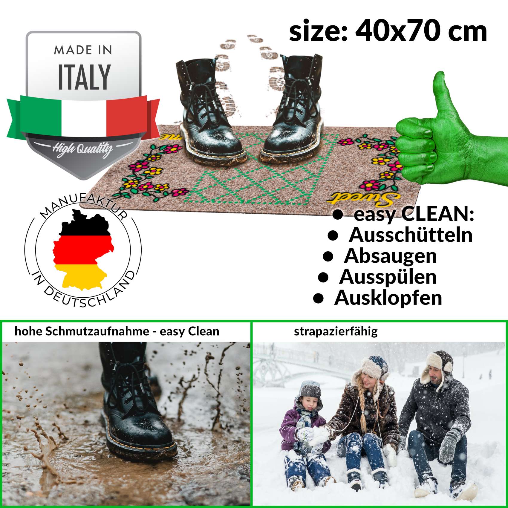 EF22214_30 Schmutzfangmatte Fußmatte Sauberlaufmatte Eingangsmatte Motiv Sweet Home 40x70cm