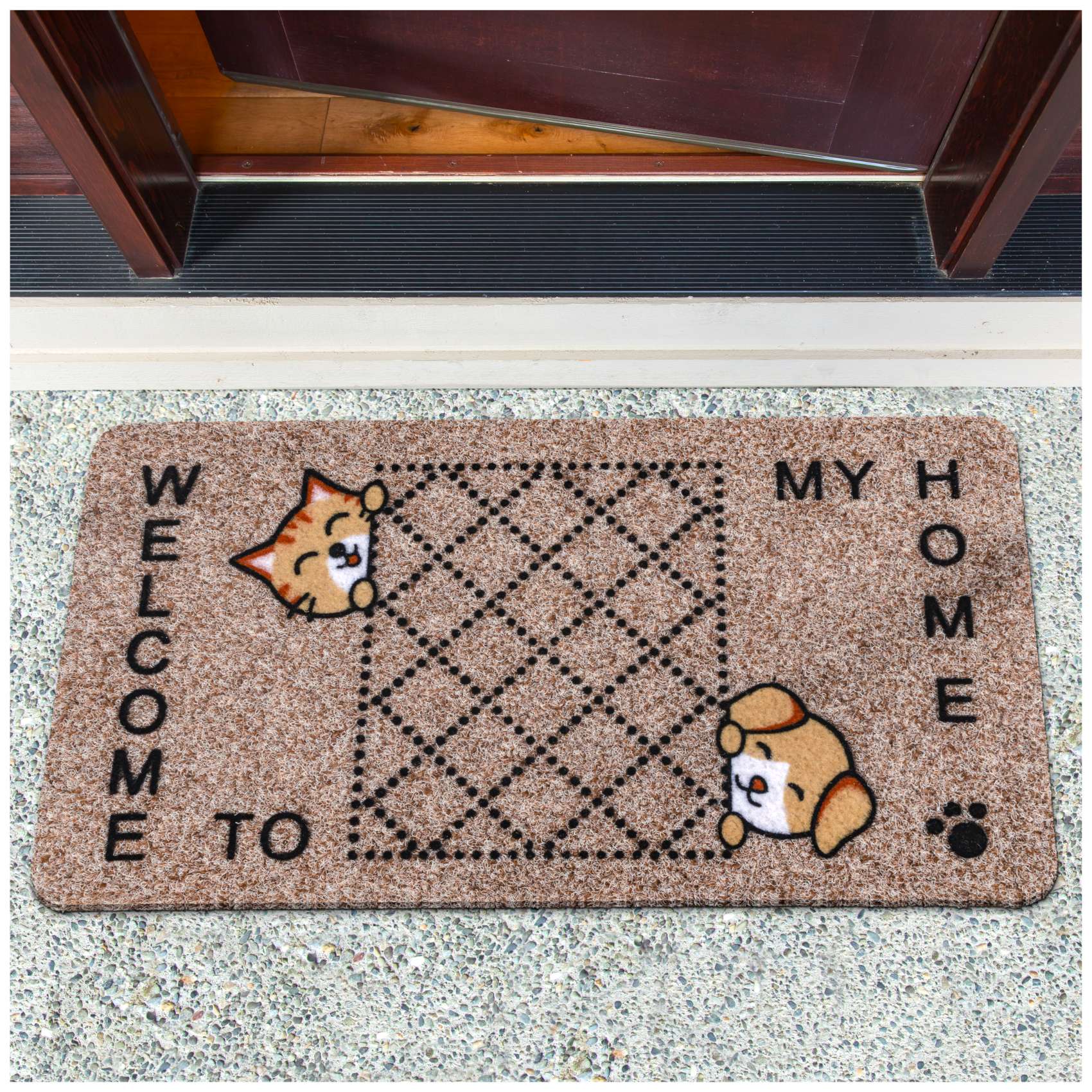 Fußmatte Schmutzfangmatte Sauberlaufmatte Eingangsmatte Motiv Welcome Home 40x70cm