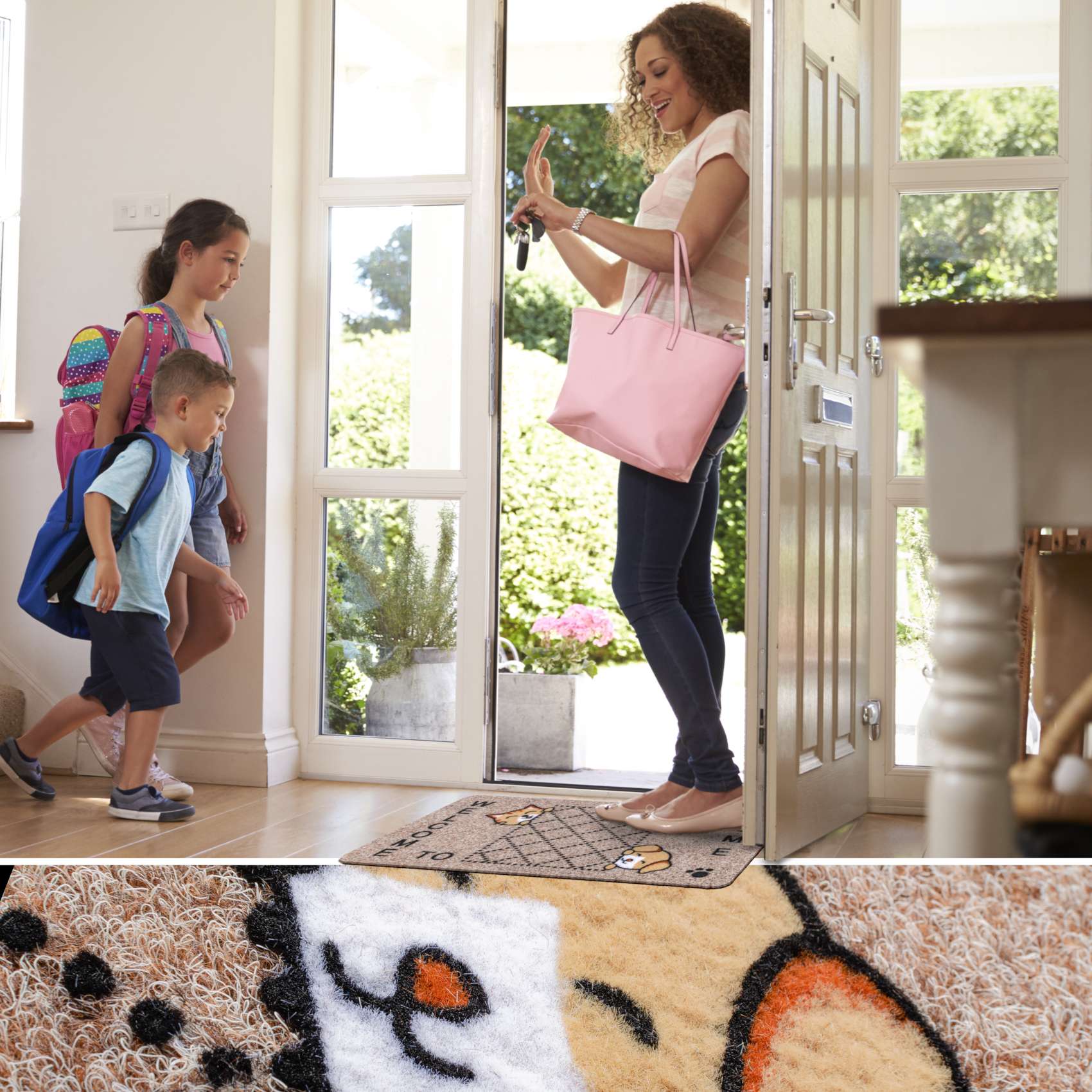 Fußmatte Schmutzfangmatte Sauberlaufmatte Eingangsmatte Motiv Welcome Home 40x70cm