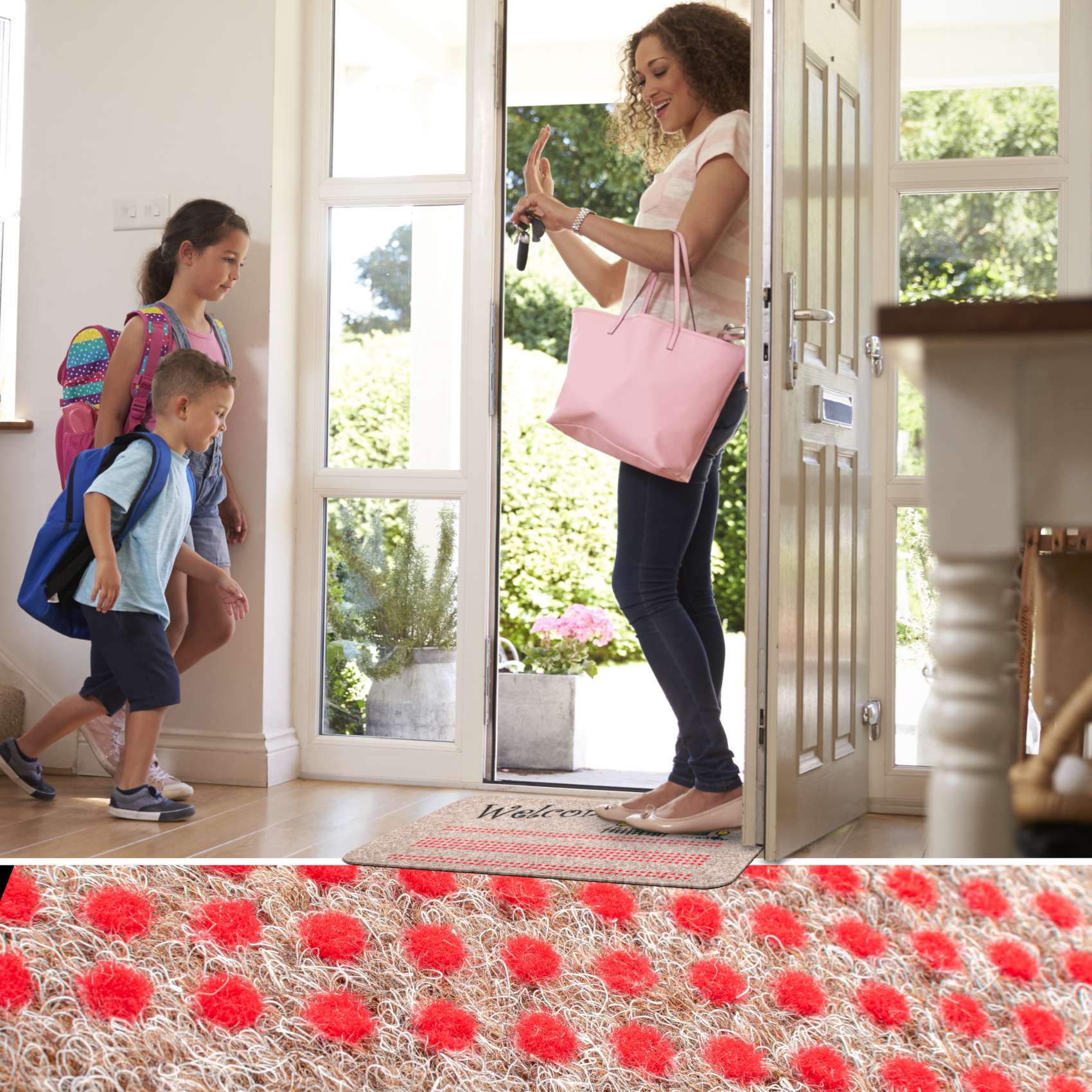 EF21936_20 Schmutzfangmatte Fußmatte Sauberlaufmatte Eingangsmatte Motiv Welcome Home 40x70cm