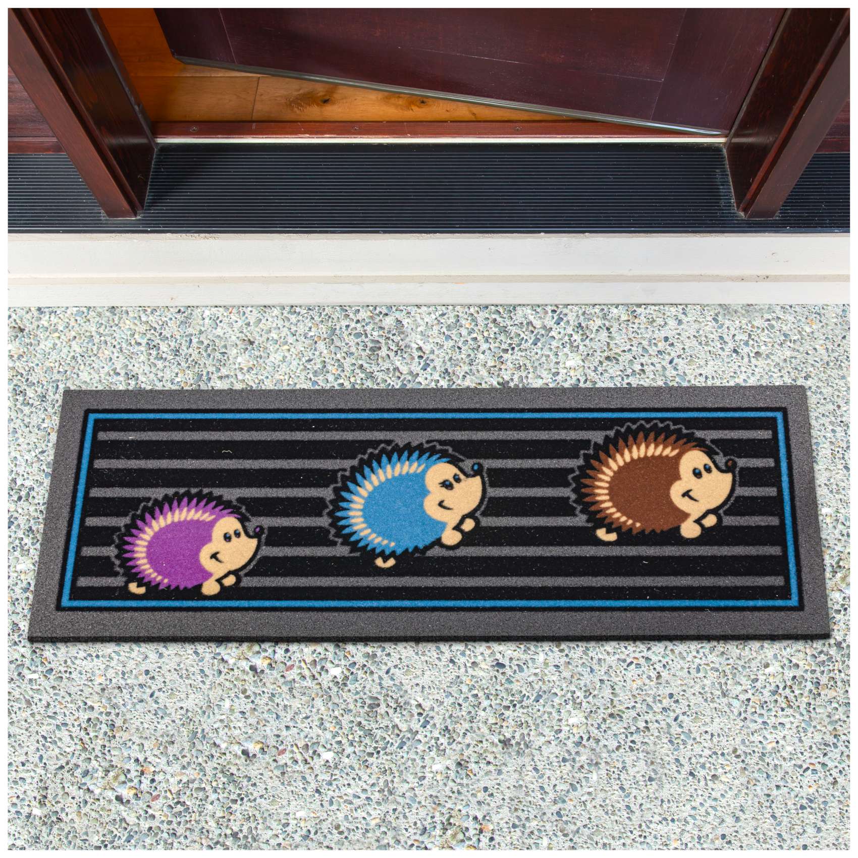 Schmutzfangmatte Fußmatte Sauberlaufmatte Schmutzmatte Motiv Igel 25x68cm