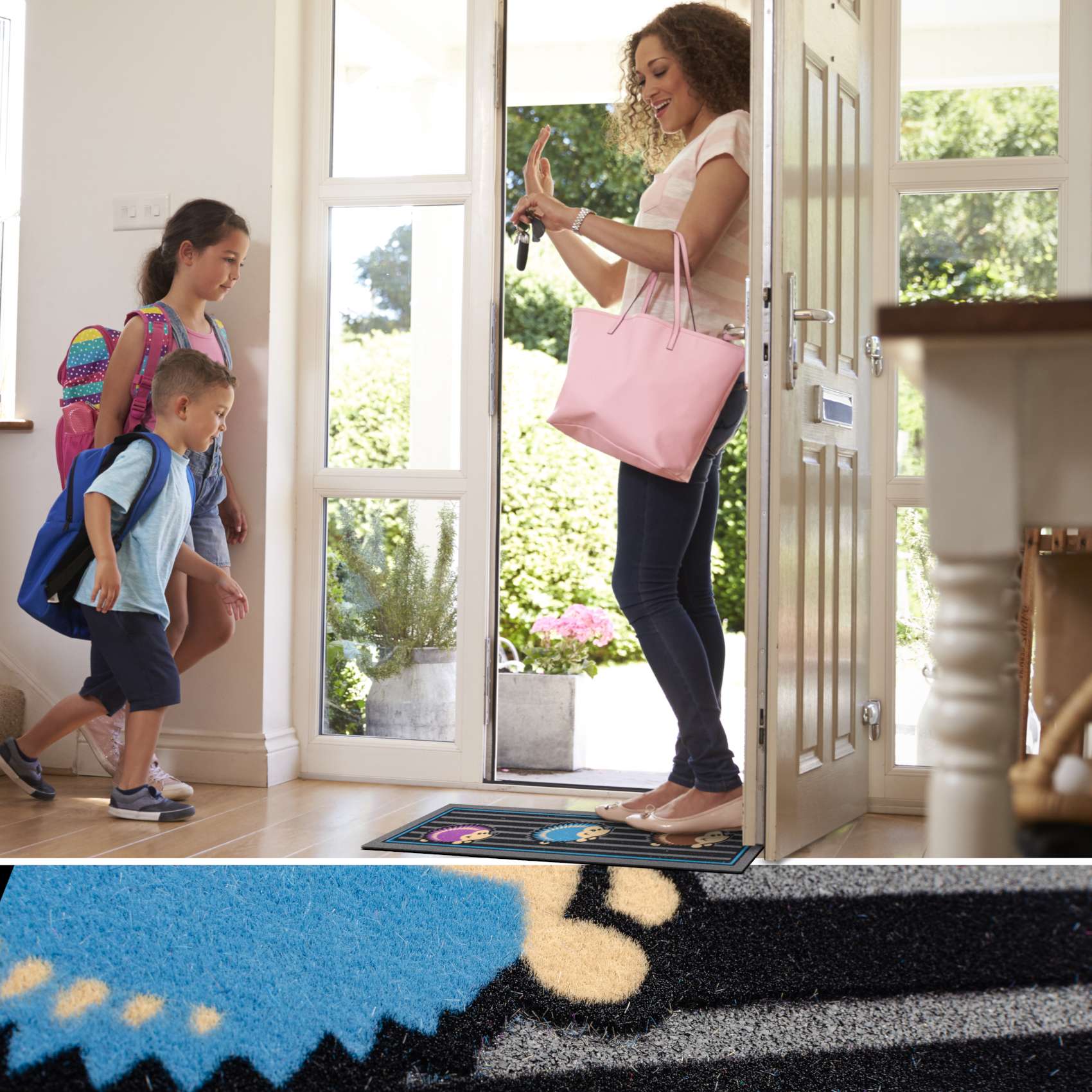 Schmutzfangmatte Fußmatte Sauberlaufmatte Schmutzmatte Motiv Igel 25x68cm