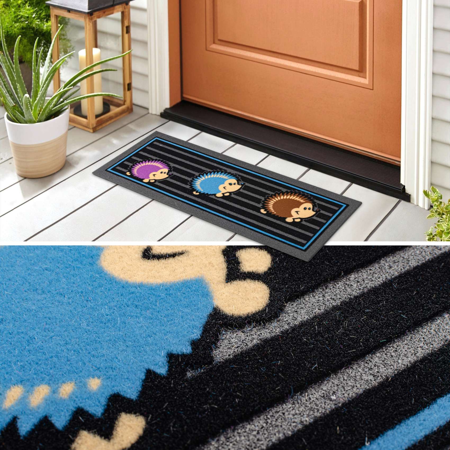 Schmutzfangmatte Fußmatte Sauberlaufmatte Schmutzmatte Motiv Igel 25x68cm