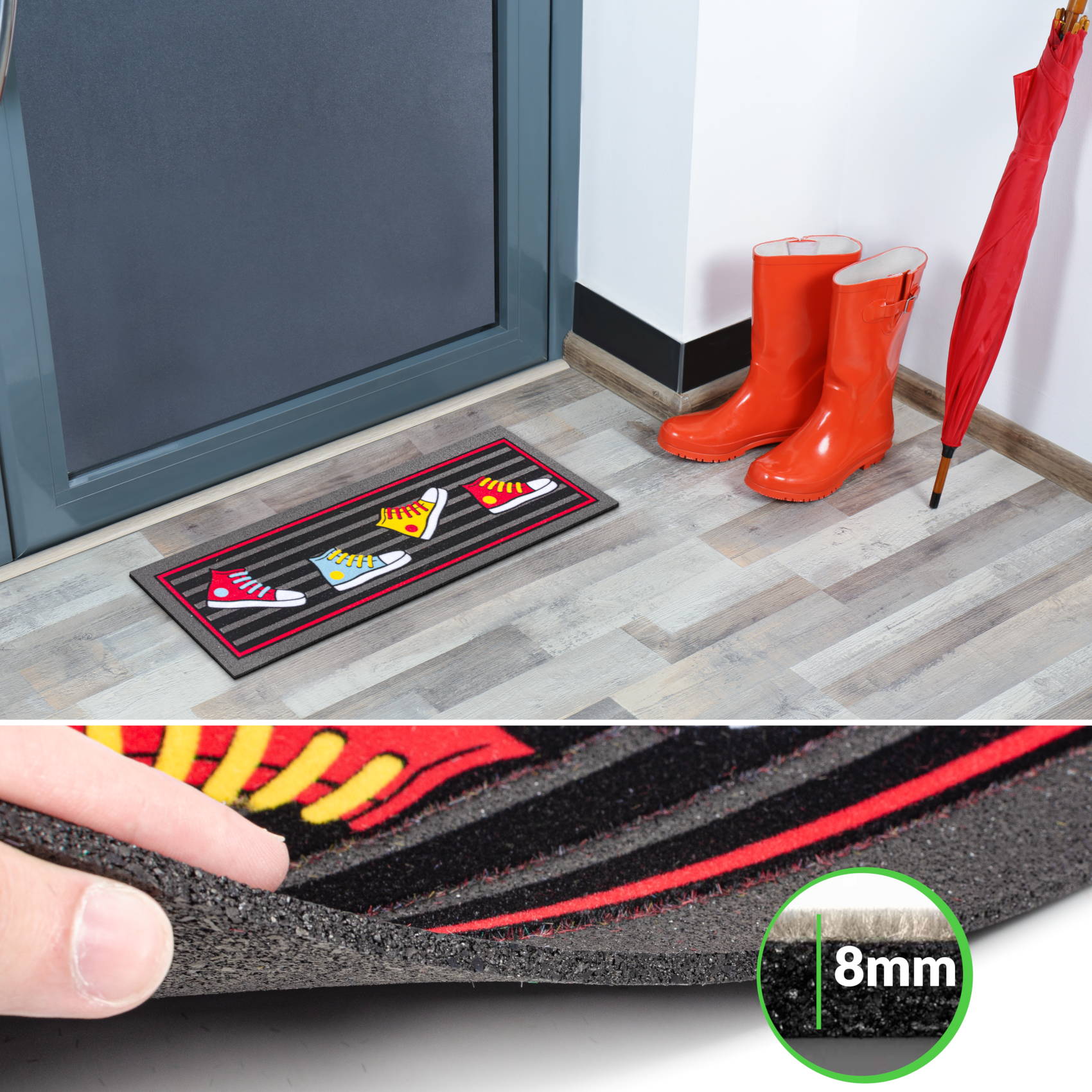 EF21801_40 Schmutzfangmatte Fußmatte Sauberlaufmatte Schmutzmatte Motiv Sneaker 25x68cm