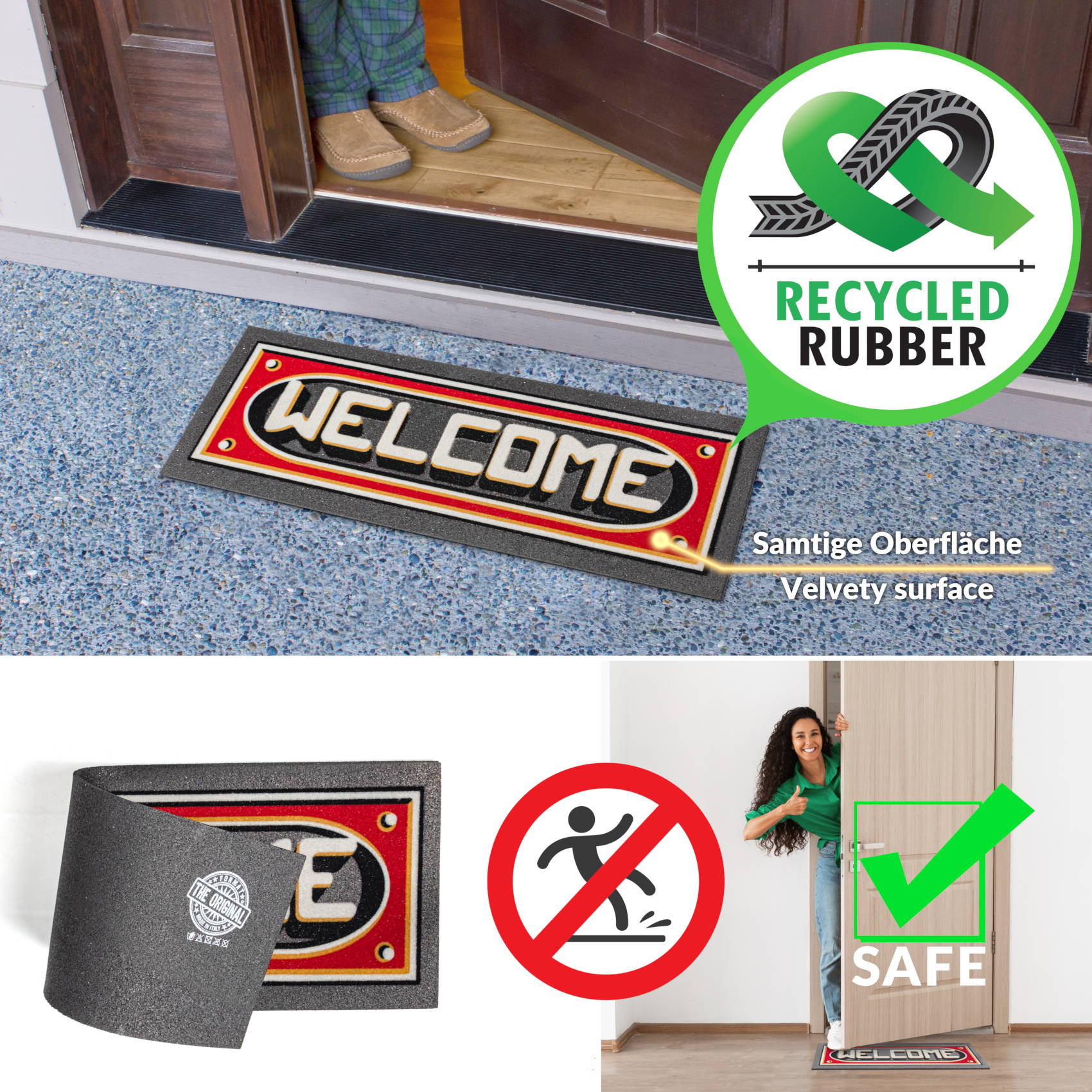 EF21802_60 Schmutzfangmatte Fußmatte Sauberlaufmatte Schmutzmatte Motiv Welcome 25x68cm