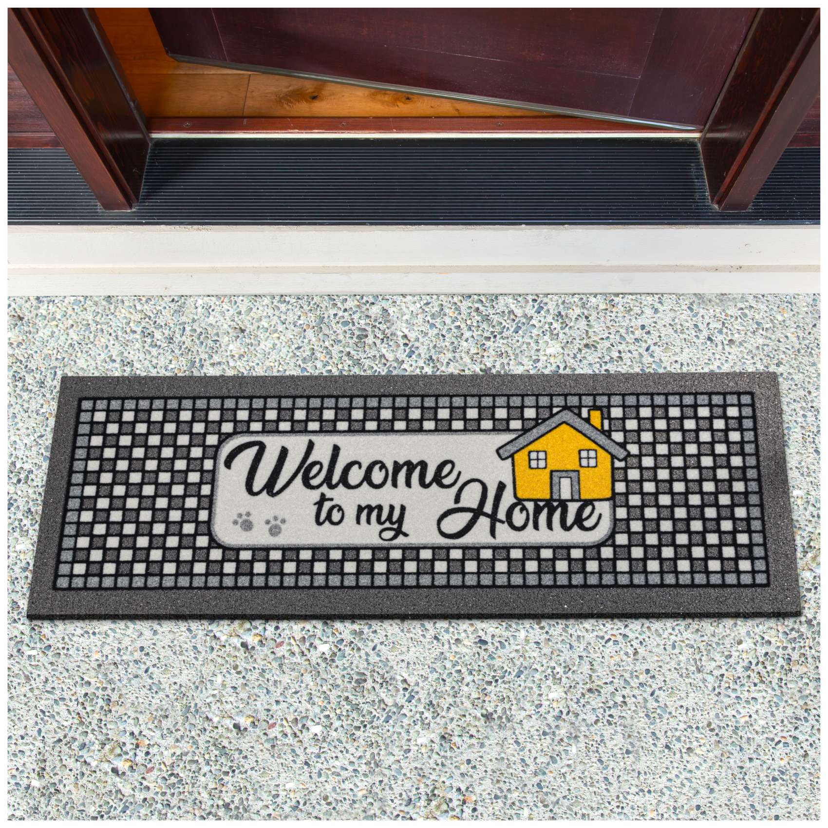 Schmutzfangmatte Fußmatte Sauberlaufmatte Schmutzmatte Motiv Welcome Home 25x68cm