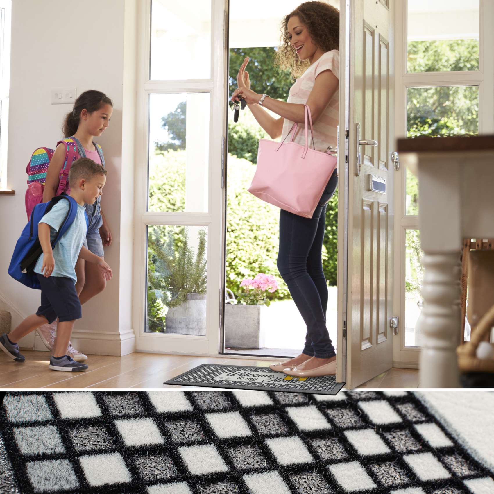 Schmutzfangmatte Fußmatte Sauberlaufmatte Schmutzmatte Motiv Welcome Home 25x68cm