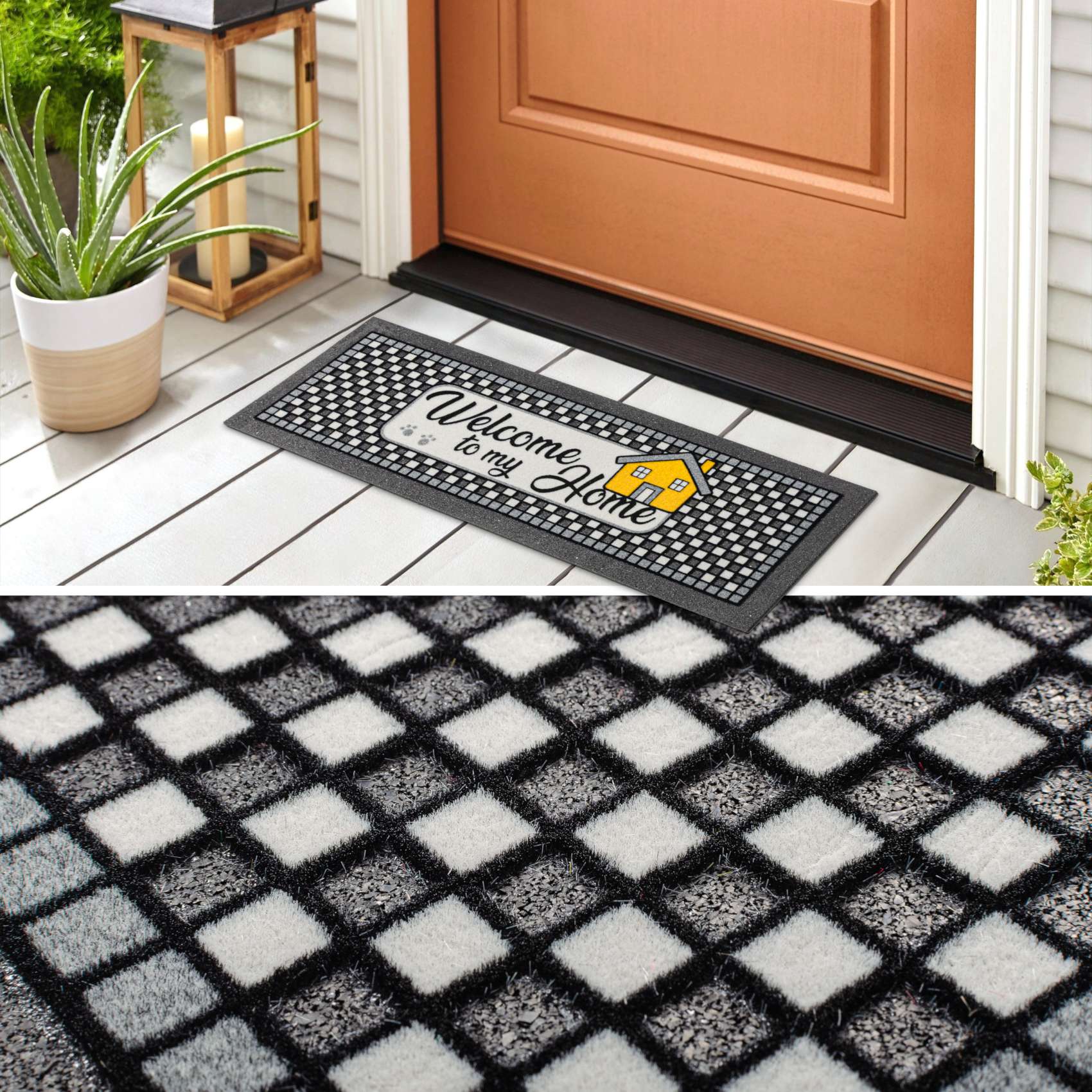 Schmutzfangmatte Fußmatte Sauberlaufmatte Schmutzmatte Motiv Welcome Home 25x68cm