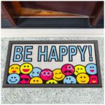 Schmutzfangmatte Fußmatte Sauberlaufmatte Schmutzmatte Motiv Be Happy! - Glitzer 40x68cm
